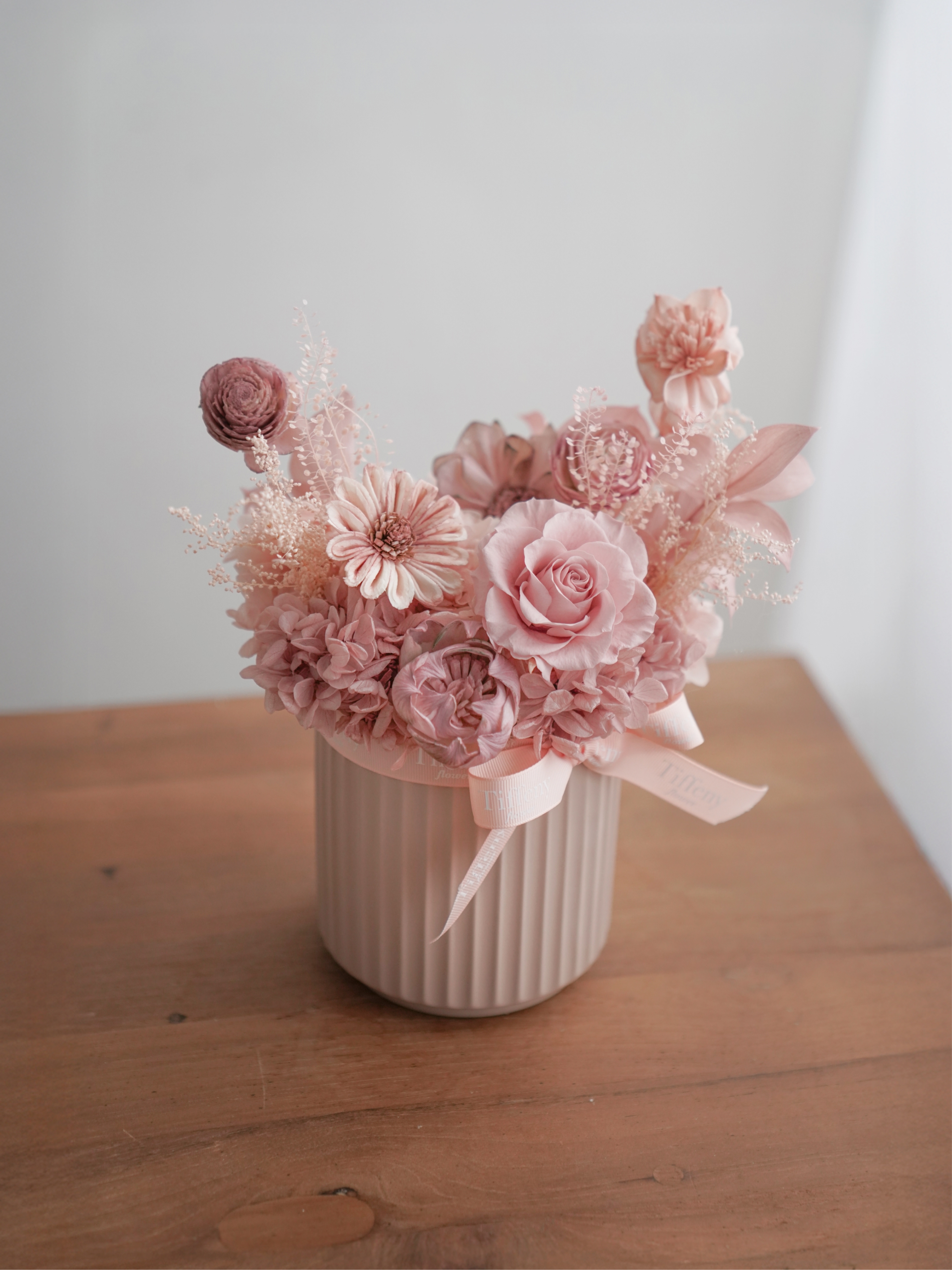 復古奶茶甜心 永生盆花