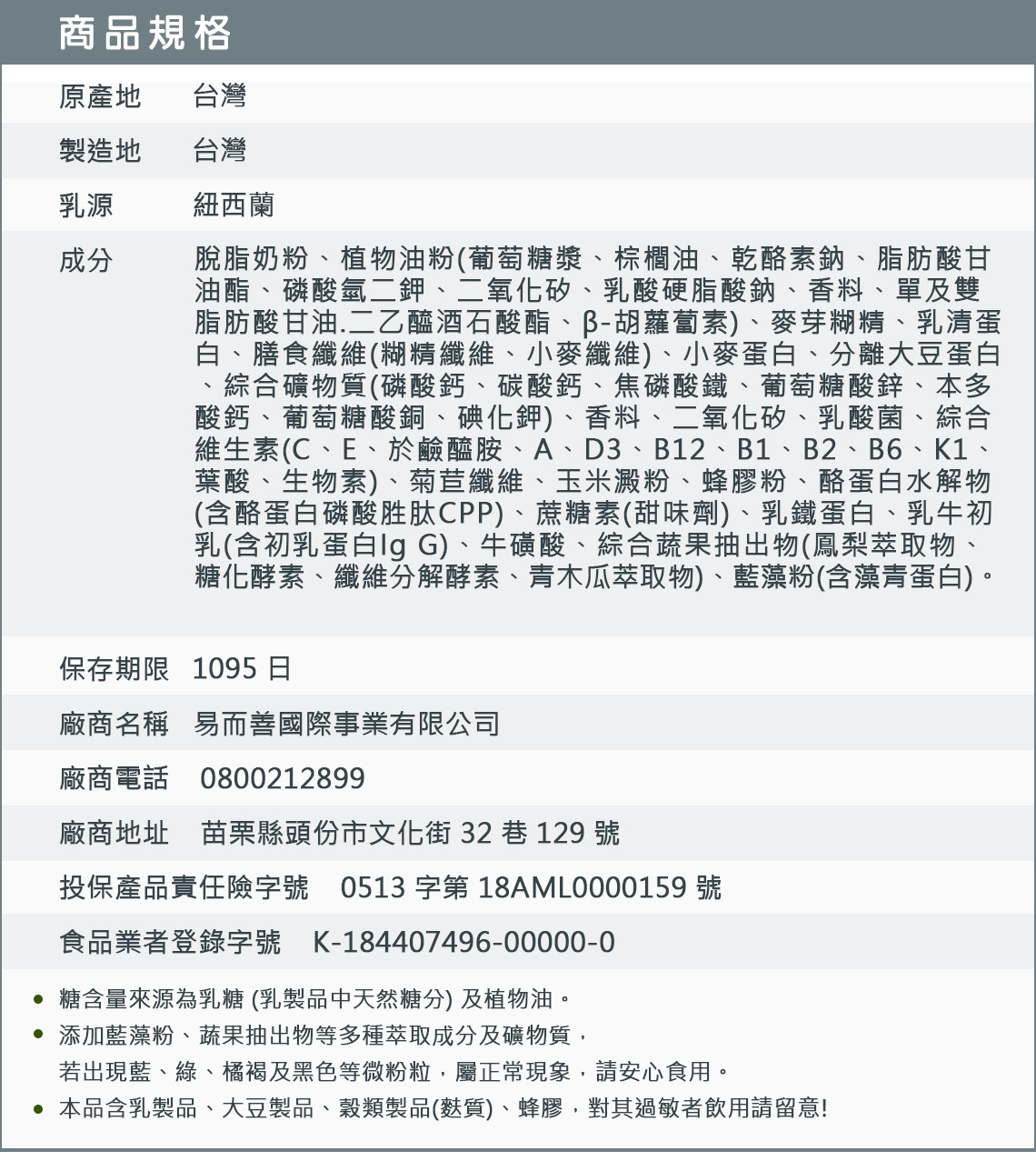 成份標
