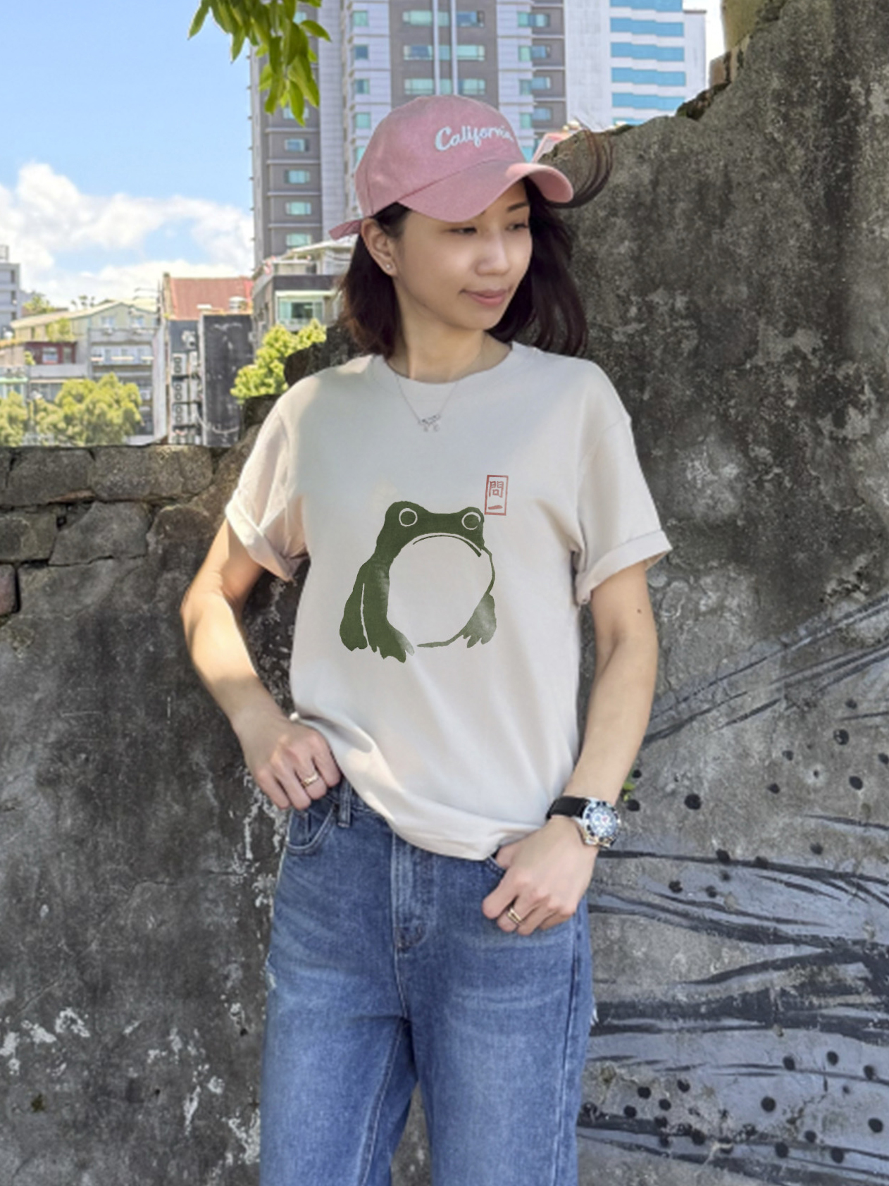 日系水墨筆觸插畫風|跳出紙面的靈動青蛙個性棉T