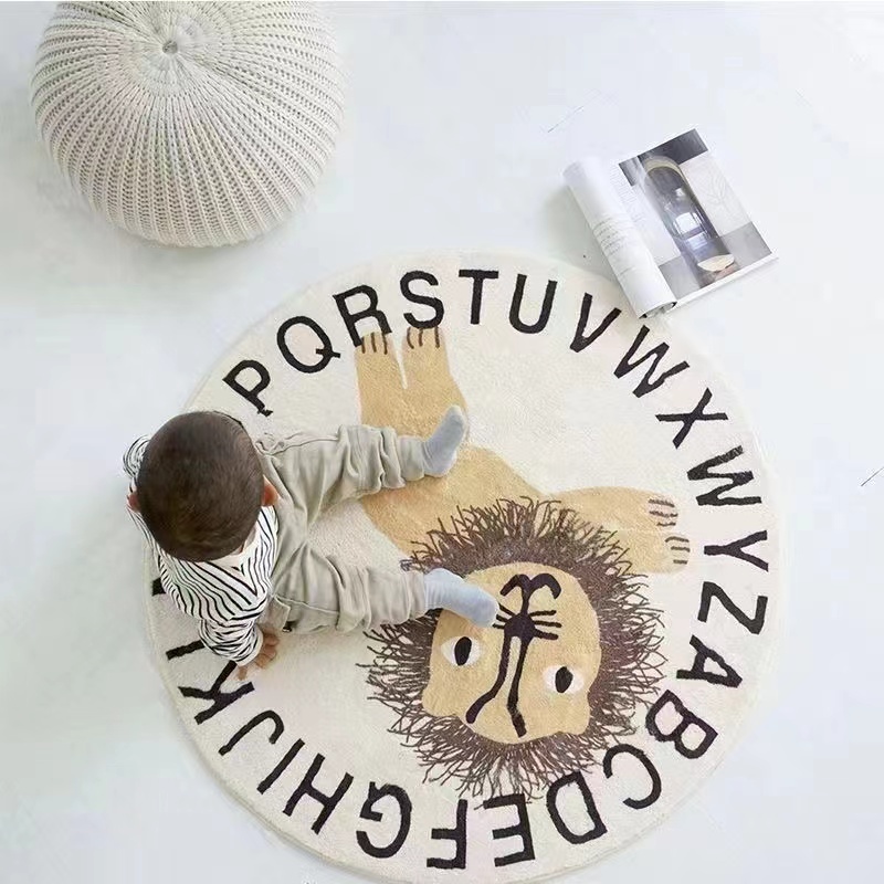 ins北歐風圓形羊羔絨地墊