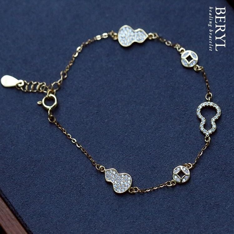 《隨身福祿，平安守護》葫蘆純銀手鍊