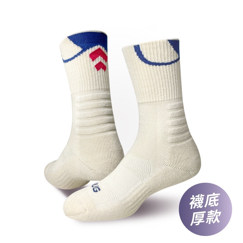 sNug | 幾何圈精品運動襪（米白）