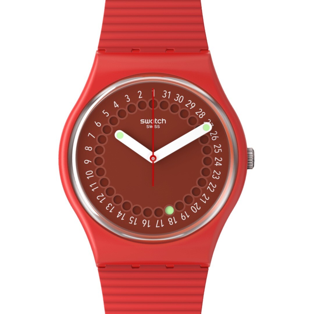 【Swatch】CYCLES IN THE SUN SO28R400 34mm 現代鐘錶