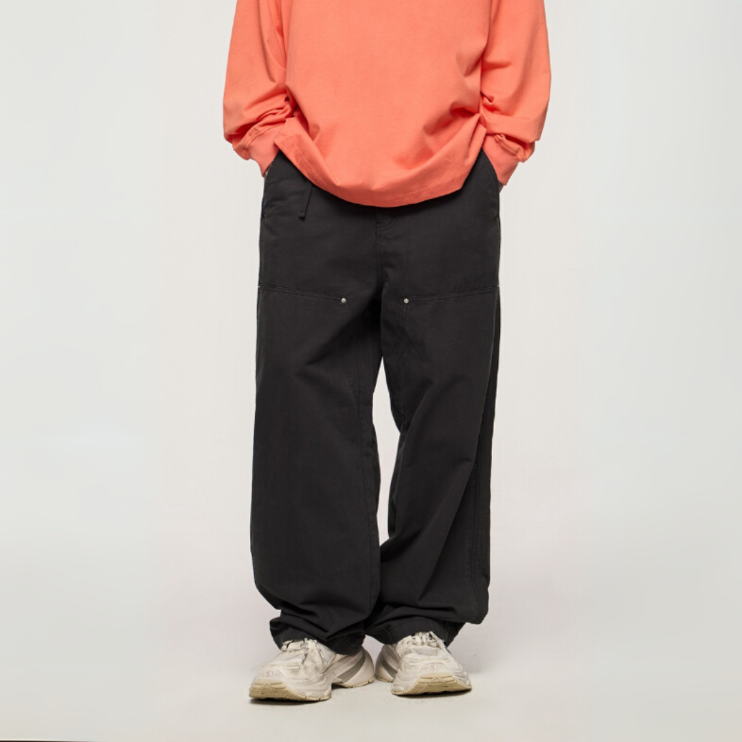 百搭款直筒伐木工裝長褲