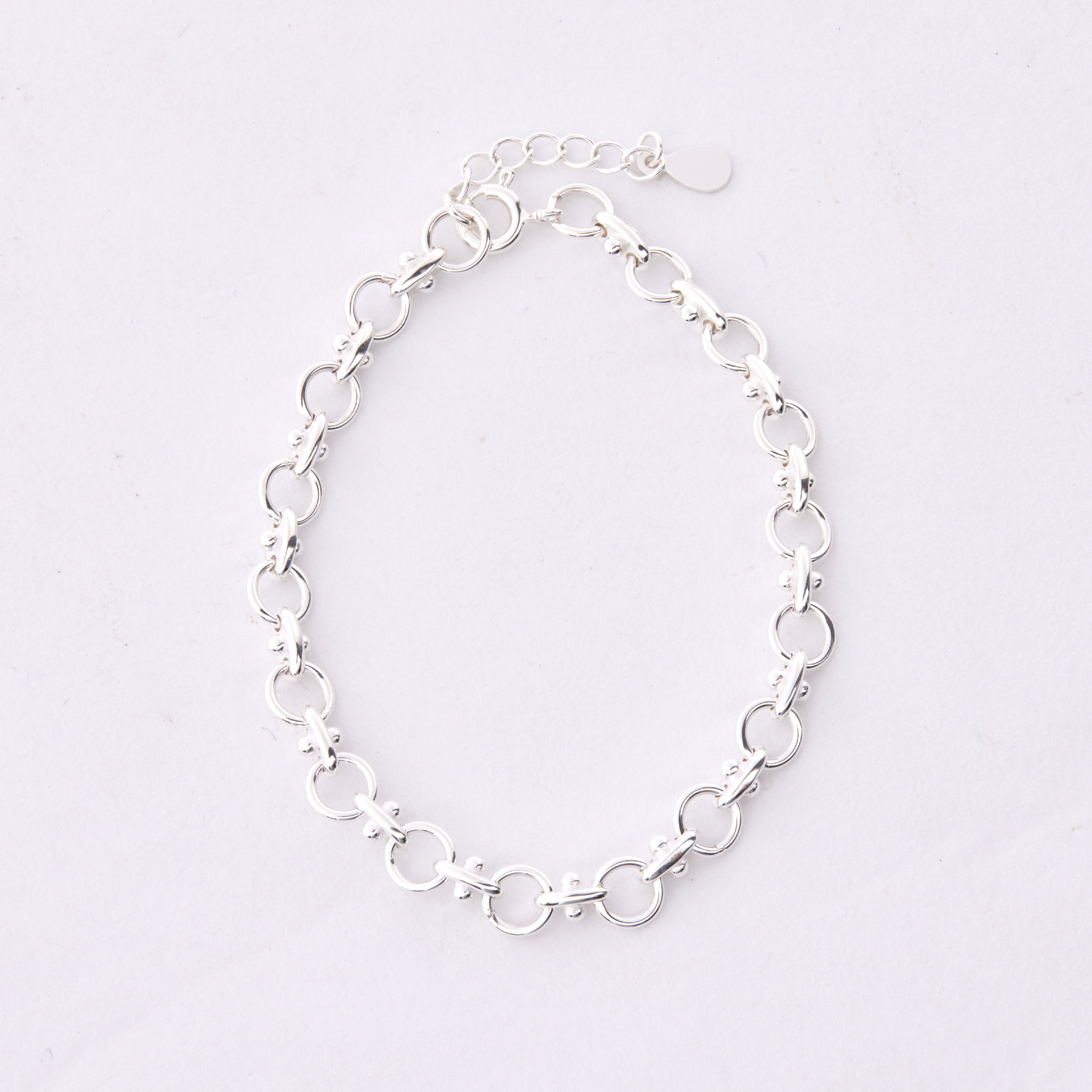 B535 | 純銀簍空圈型手鍊