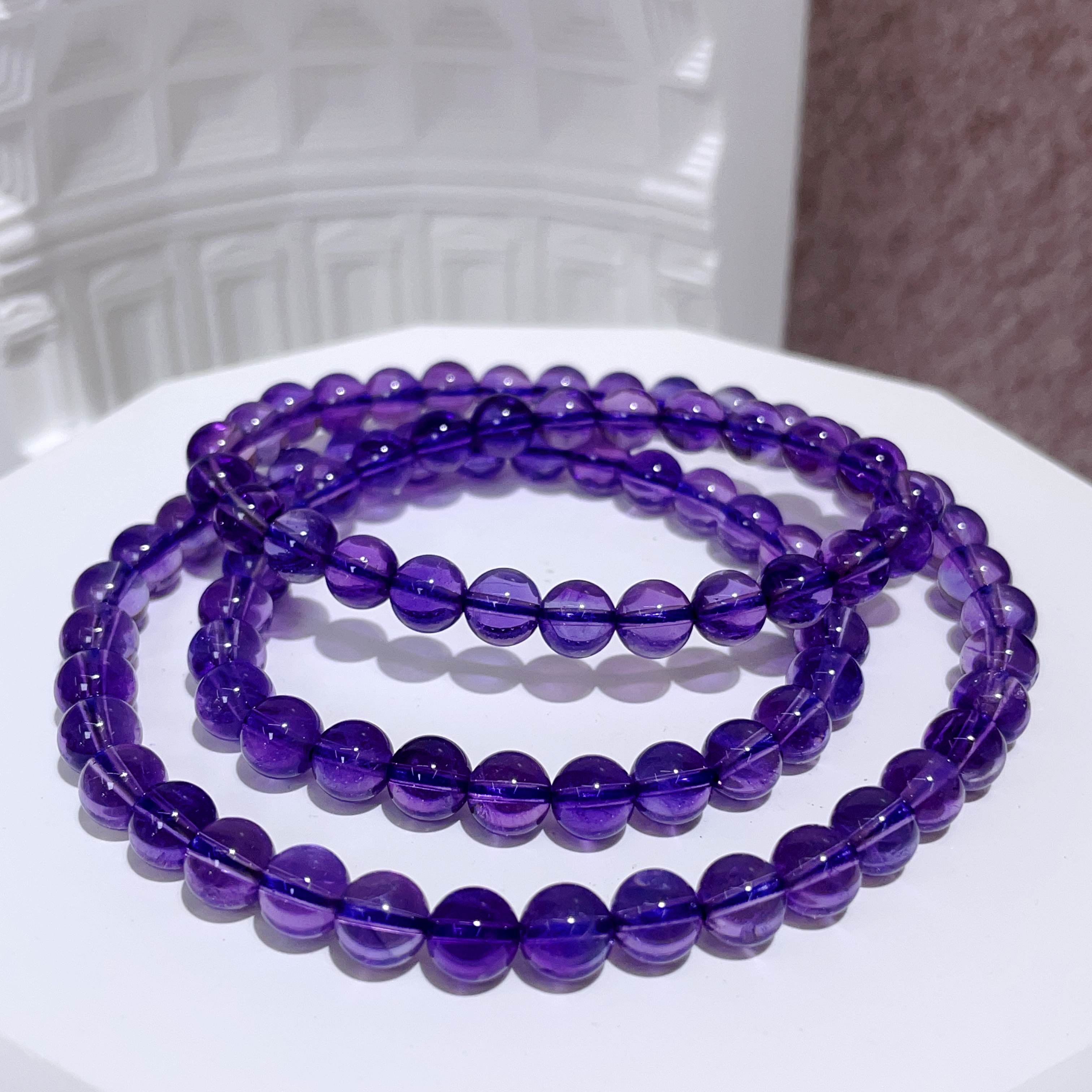 濃色紫水晶三圈 6mm