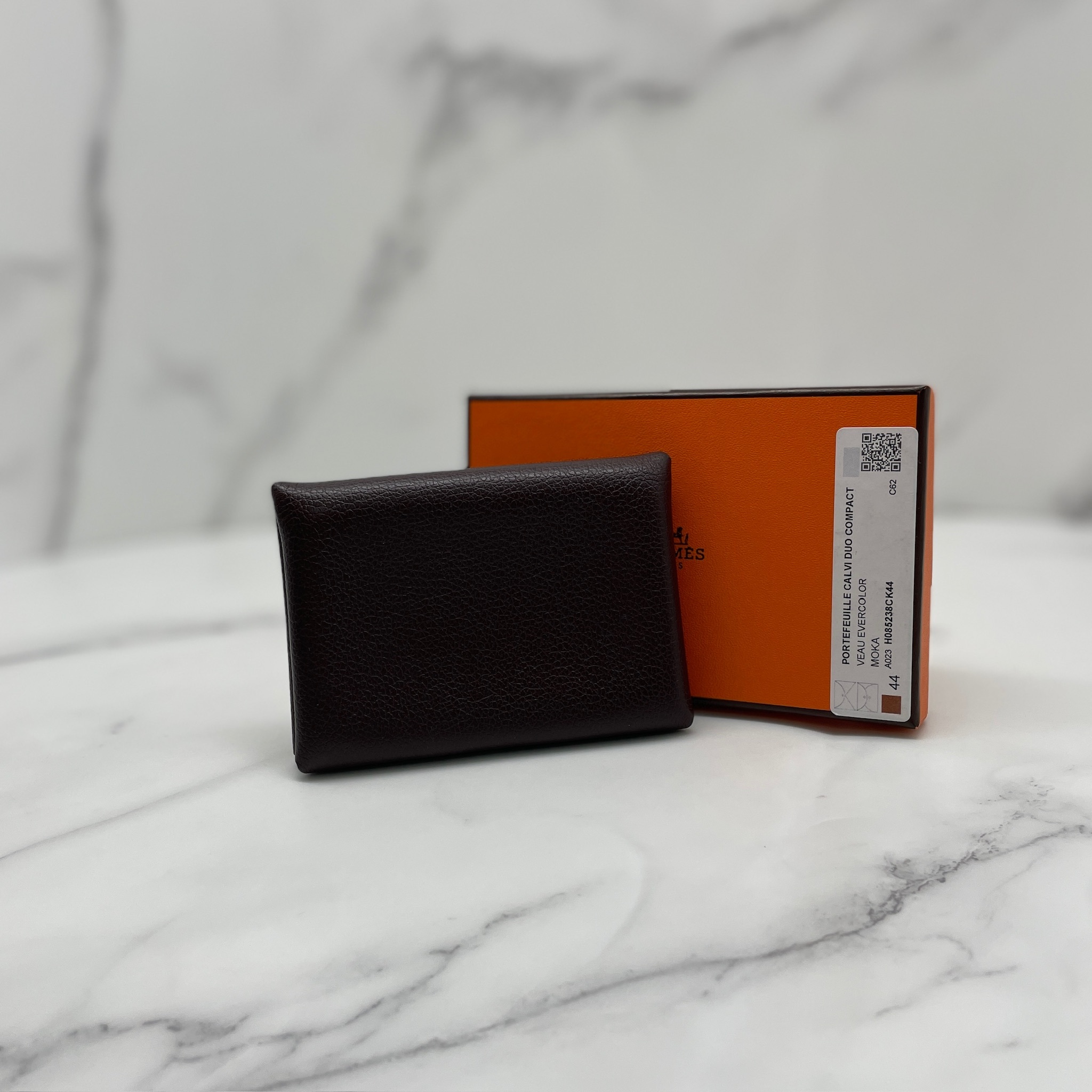 Hermes Calvi Duo Compact card holder（MOKA）