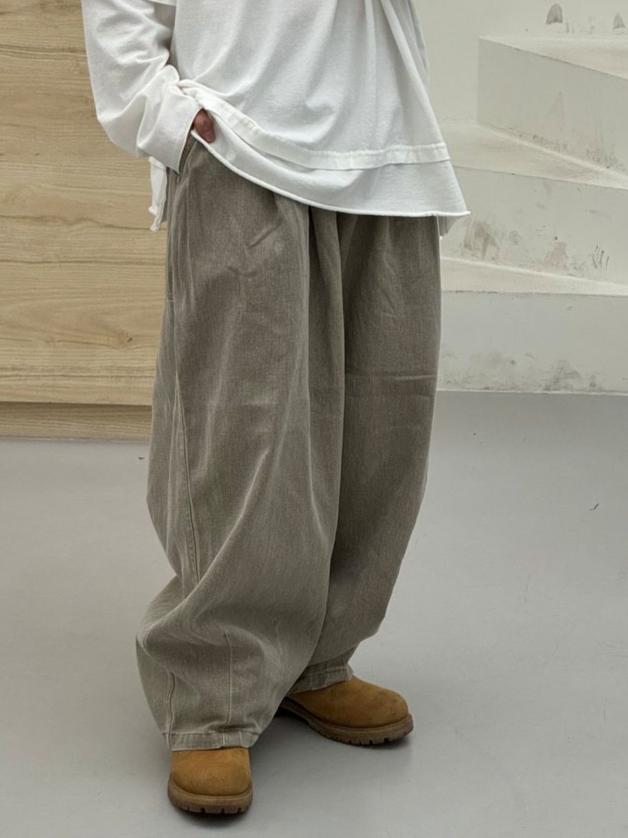 洗水淨色鬆身褲 FARMERS-096P