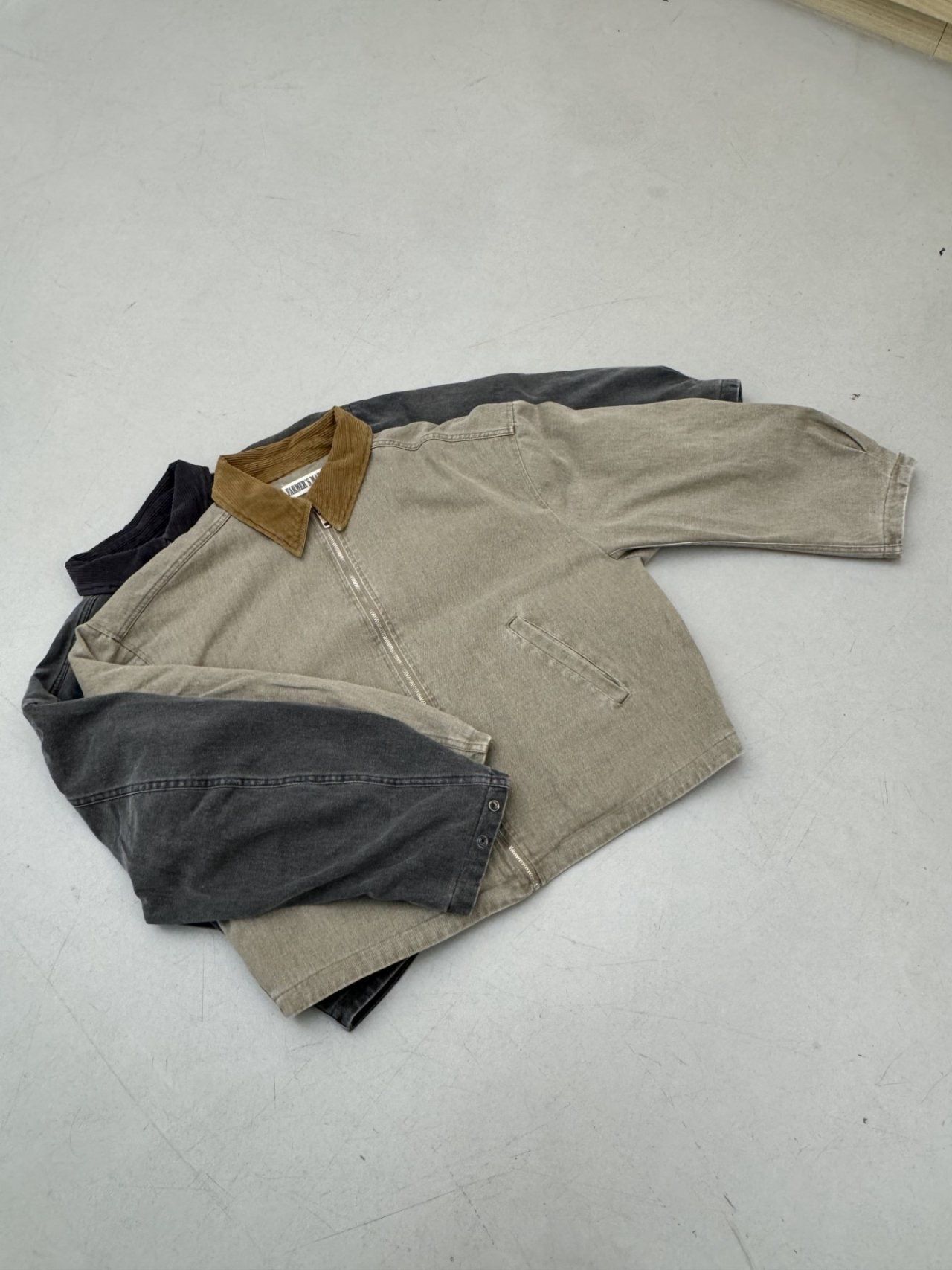 洗水拼領拉鍊外套 FARMERS-097JK