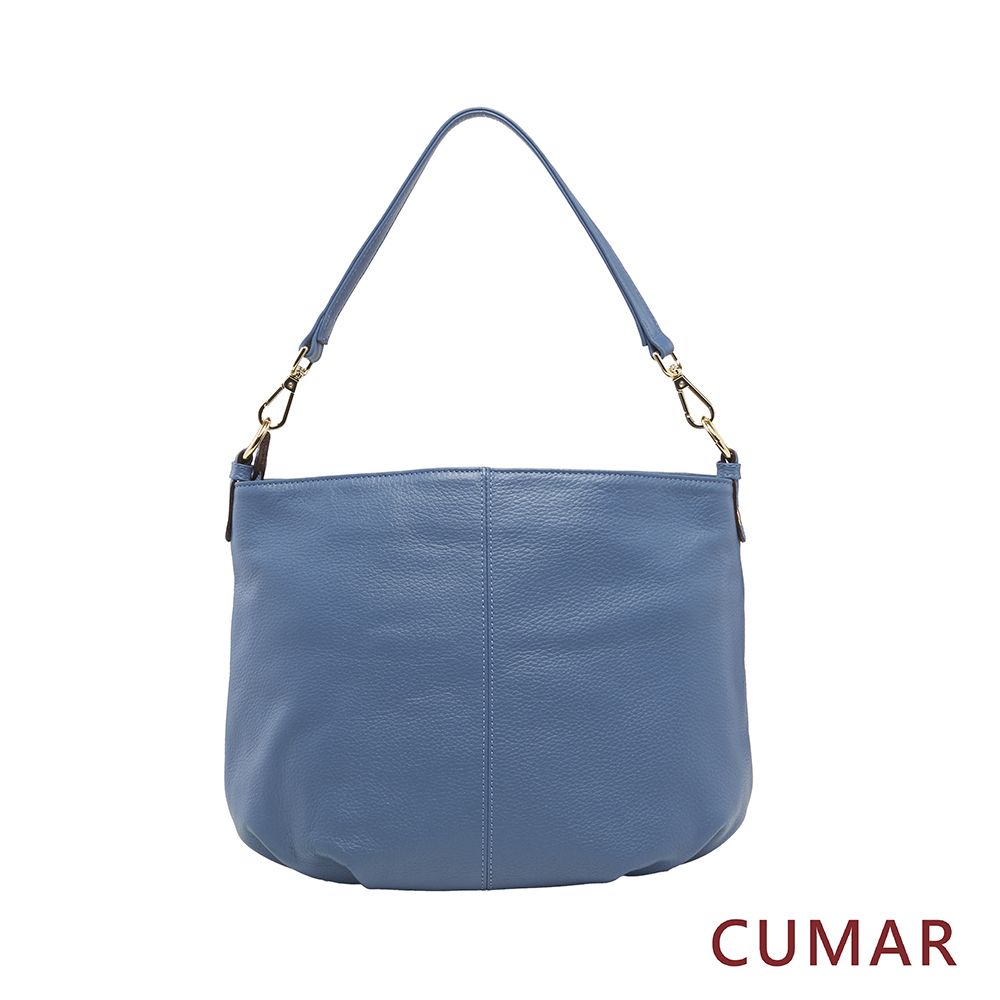 CUMAR 經典素面抓皺斜背包