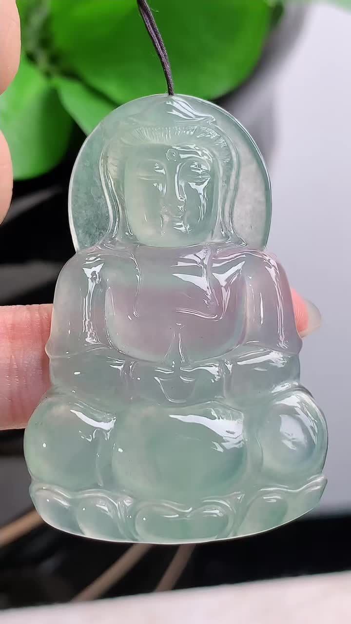 翡翠老坑冰種觀音,天然翡翠A玉, 緬甸玉, Jade, Jadeite