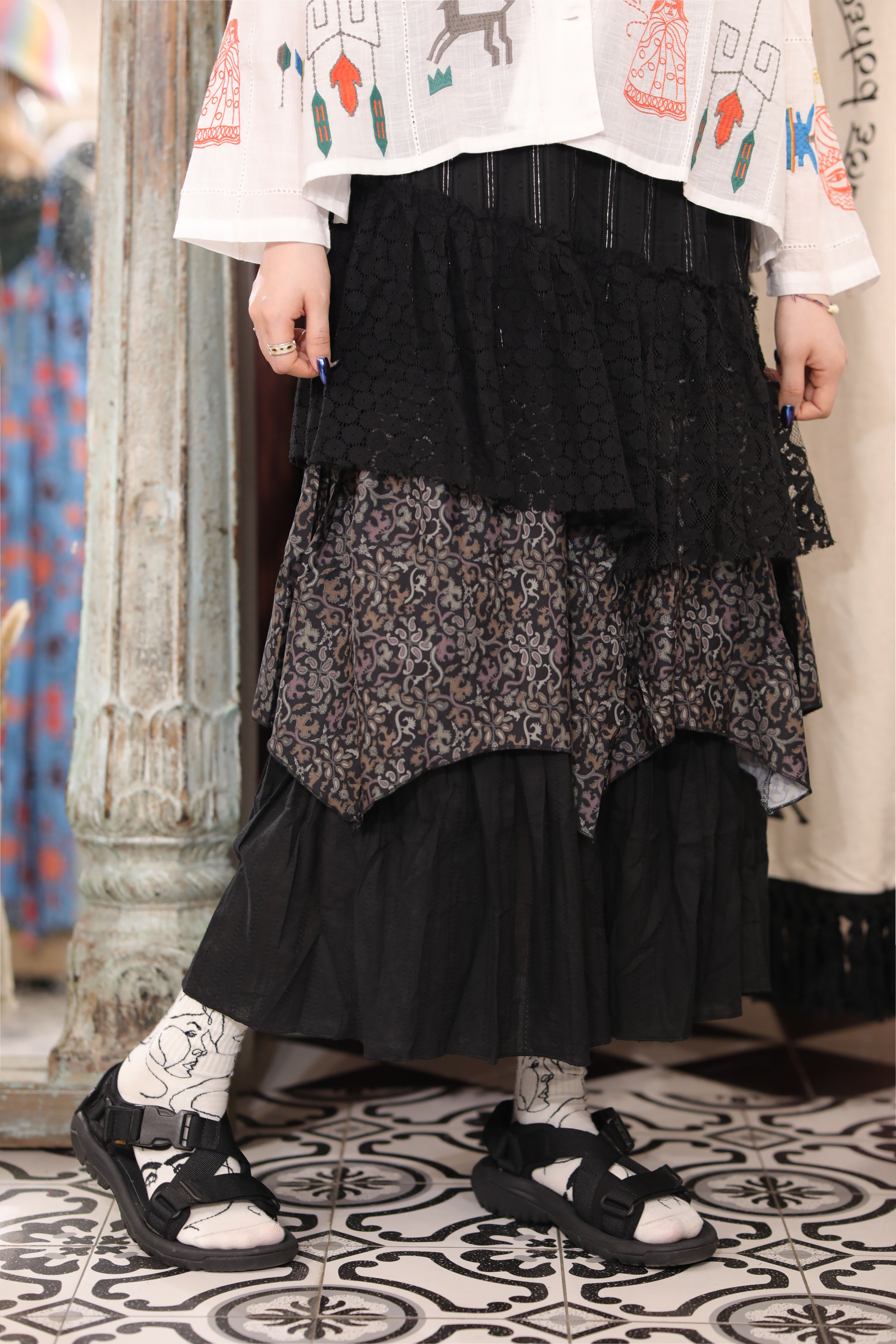 Amina 長裙 - IDS-5324 - 粉色 F1 / 芥末黃 F2 / 白色 F3 / 黑色 F4