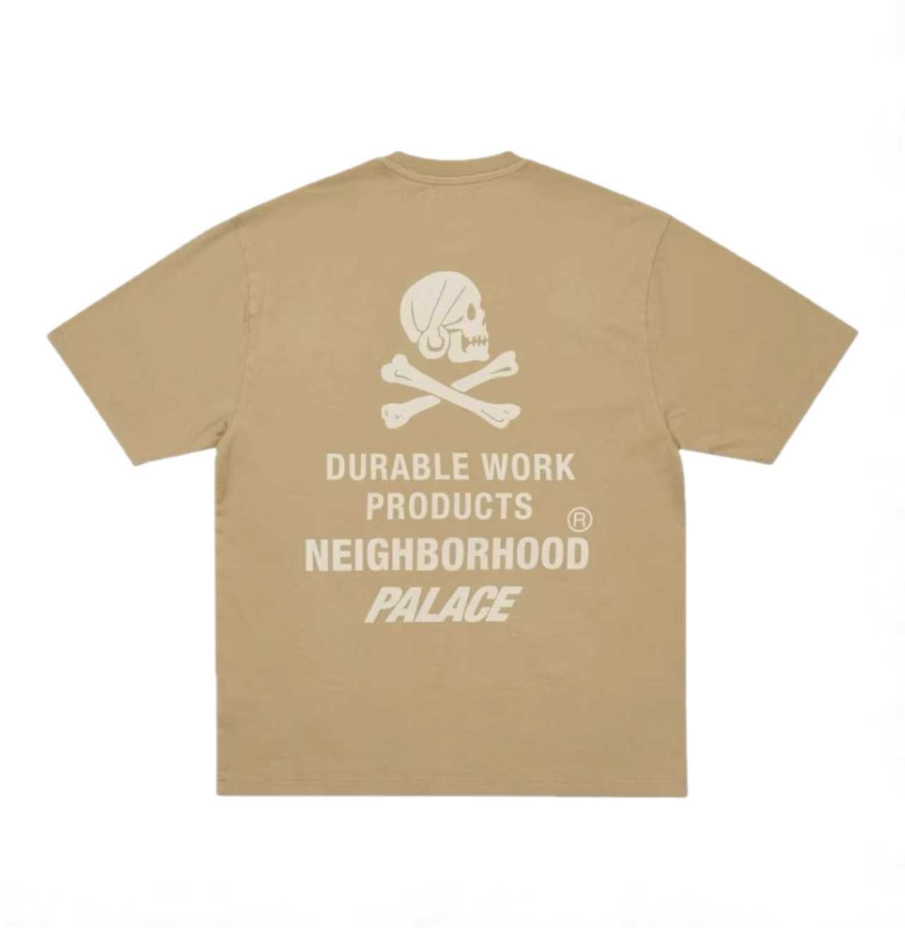 -(B3e04)- PALACE X NEIGHBORHOOD POCKET T-SHIRT 聯名 骷髏 口袋 短T 卡其-P29TS104
