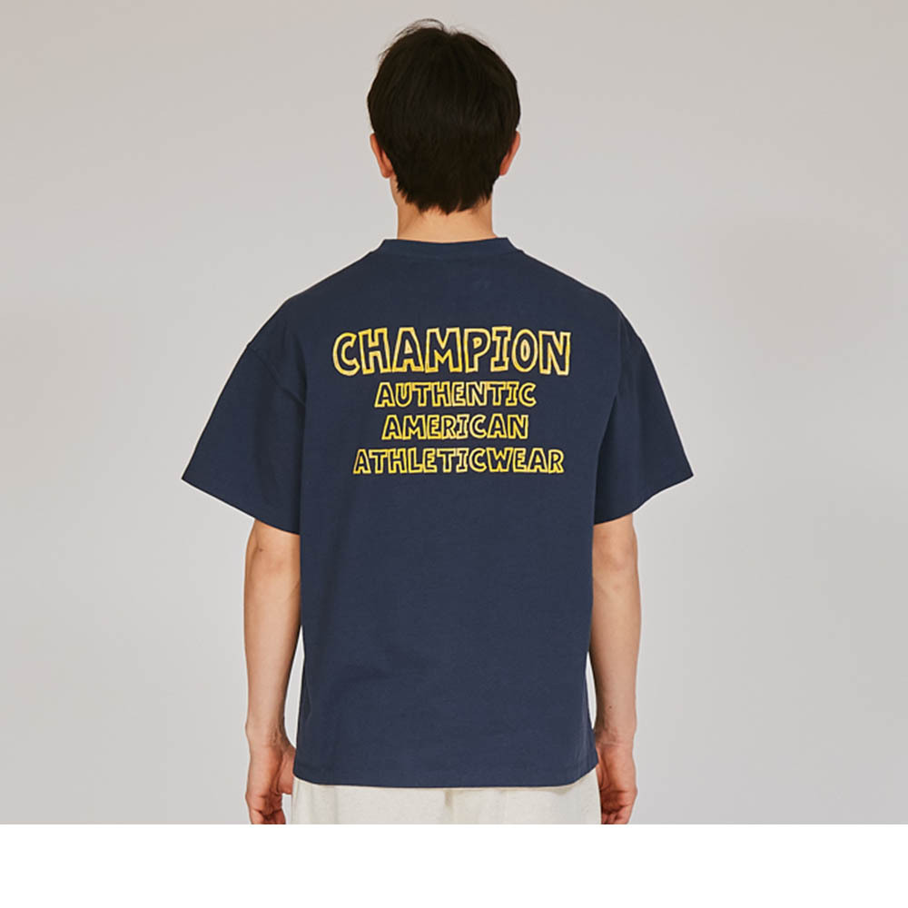 男款-CASUAL 寬版印花短袖TEE-深藍色（C3-C302-370）