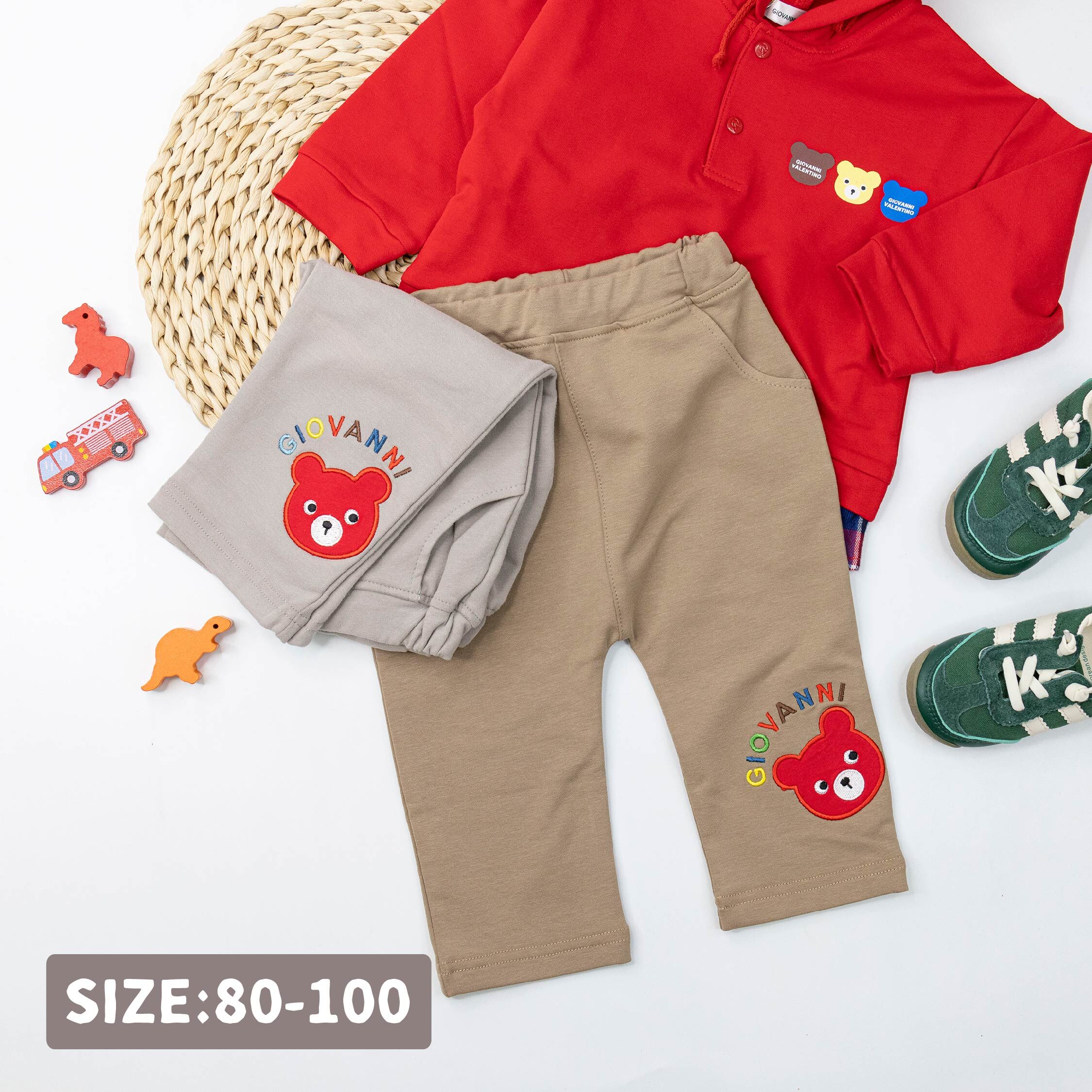 范侖鐵諾【32562】繽紛字母小熊布貼棉質長褲＊二色