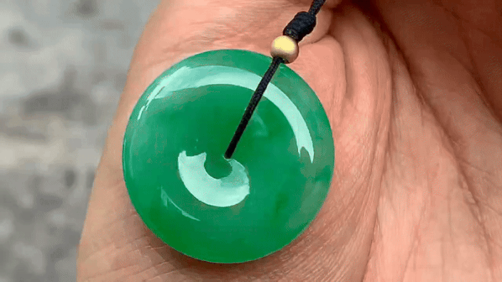 723343 翡翠滿色平安扣 (27.6mm直徑)