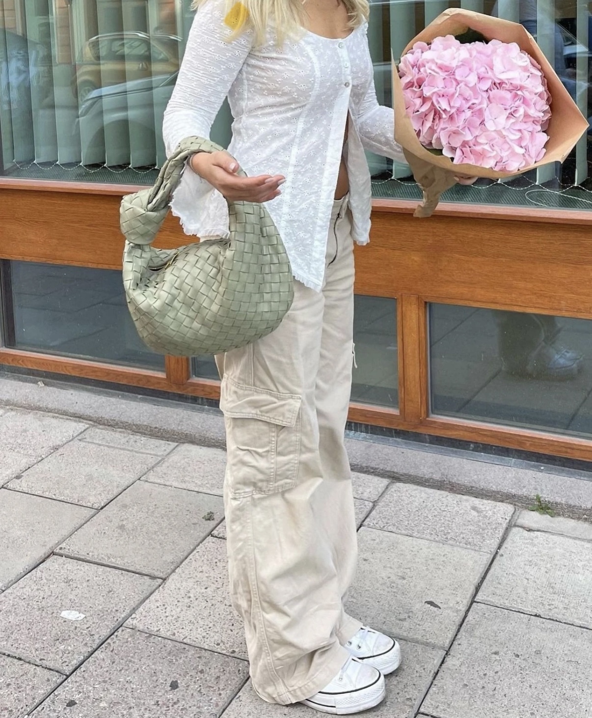 Bottega Veneta BV Jodie Small Travertine 洞石綠