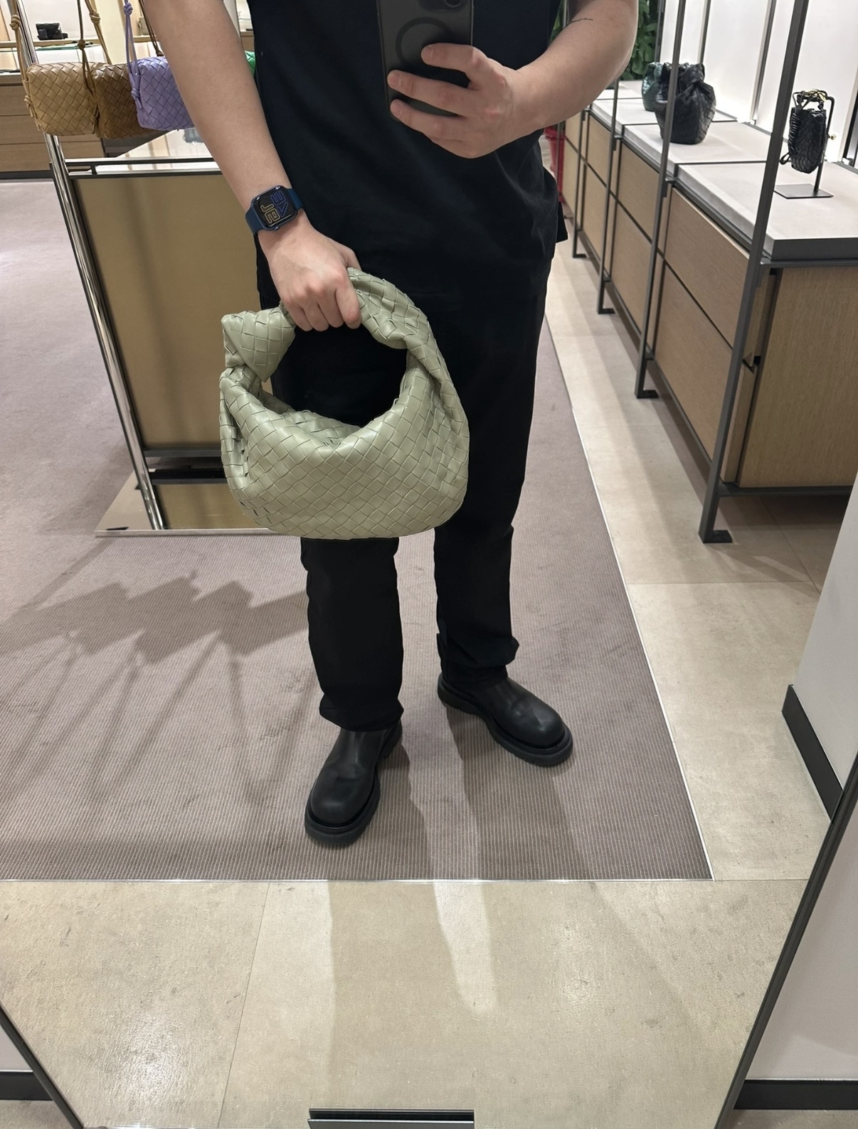 Bottega Veneta BV Jodie Small Travertine 洞石綠