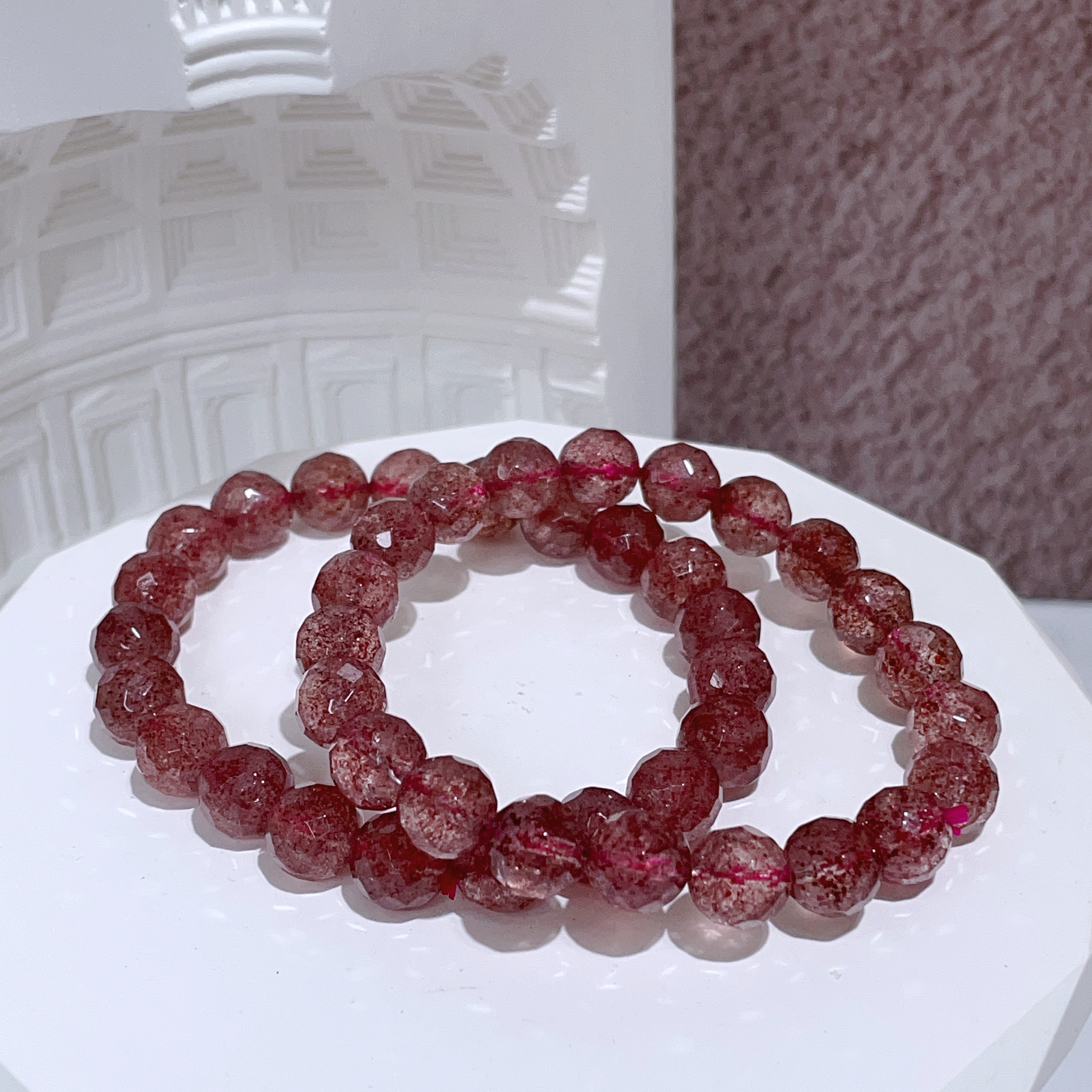 鑽切草莓晶手串 8+mm