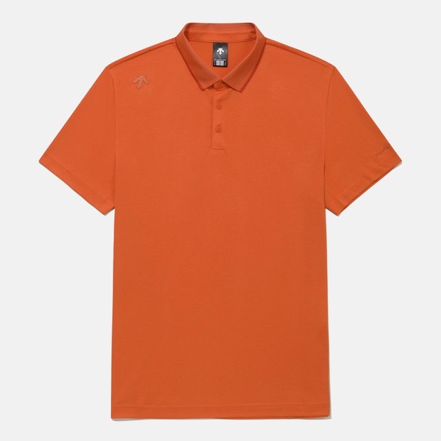 DESCENTE 迪桑特 經典小LOGO款 POLO襯衫 短袖 橘色