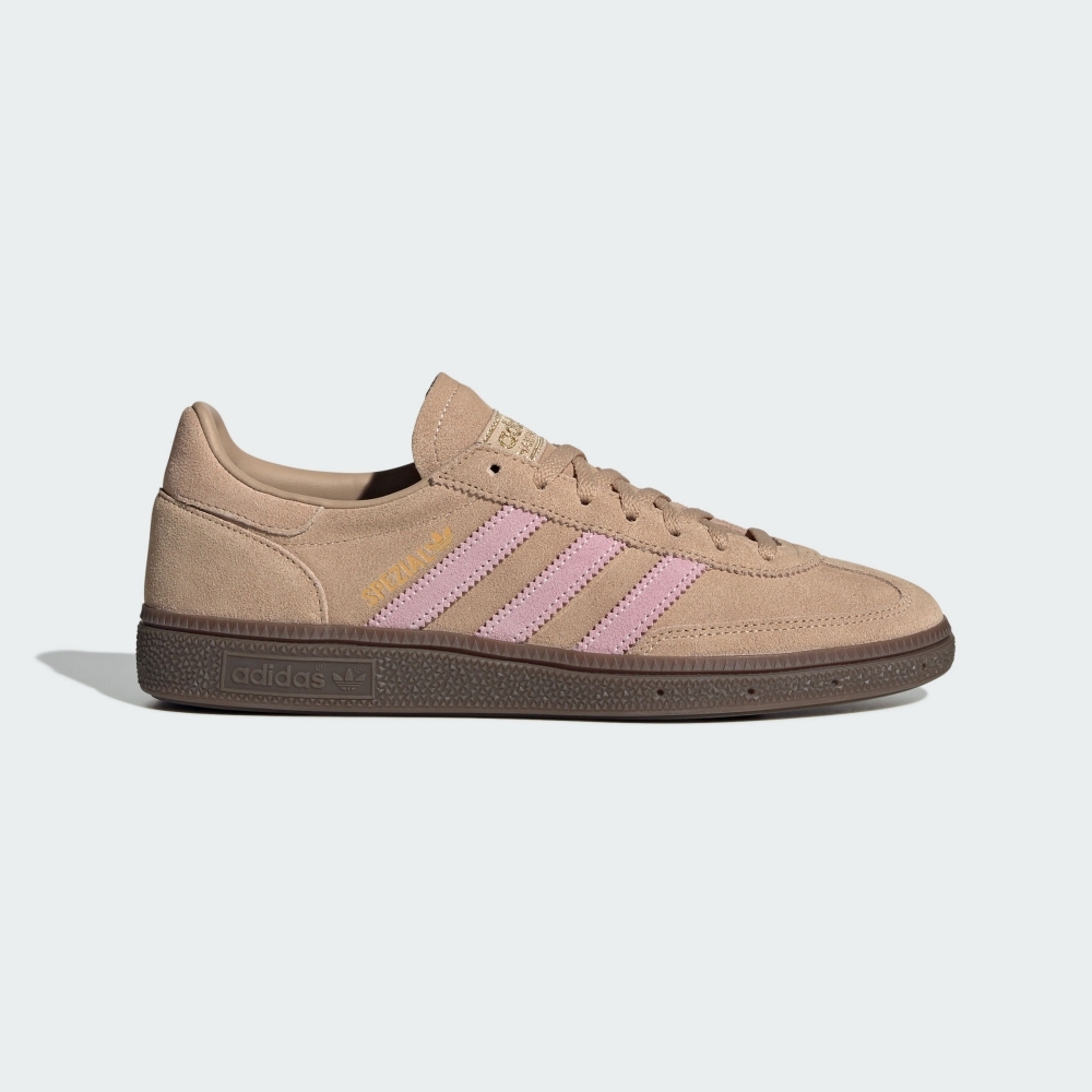 ADIDAS 休閒鞋 HANDBALL SPEZIAL 卡其粉 麂皮 復古 德訓鞋 女 JI2651