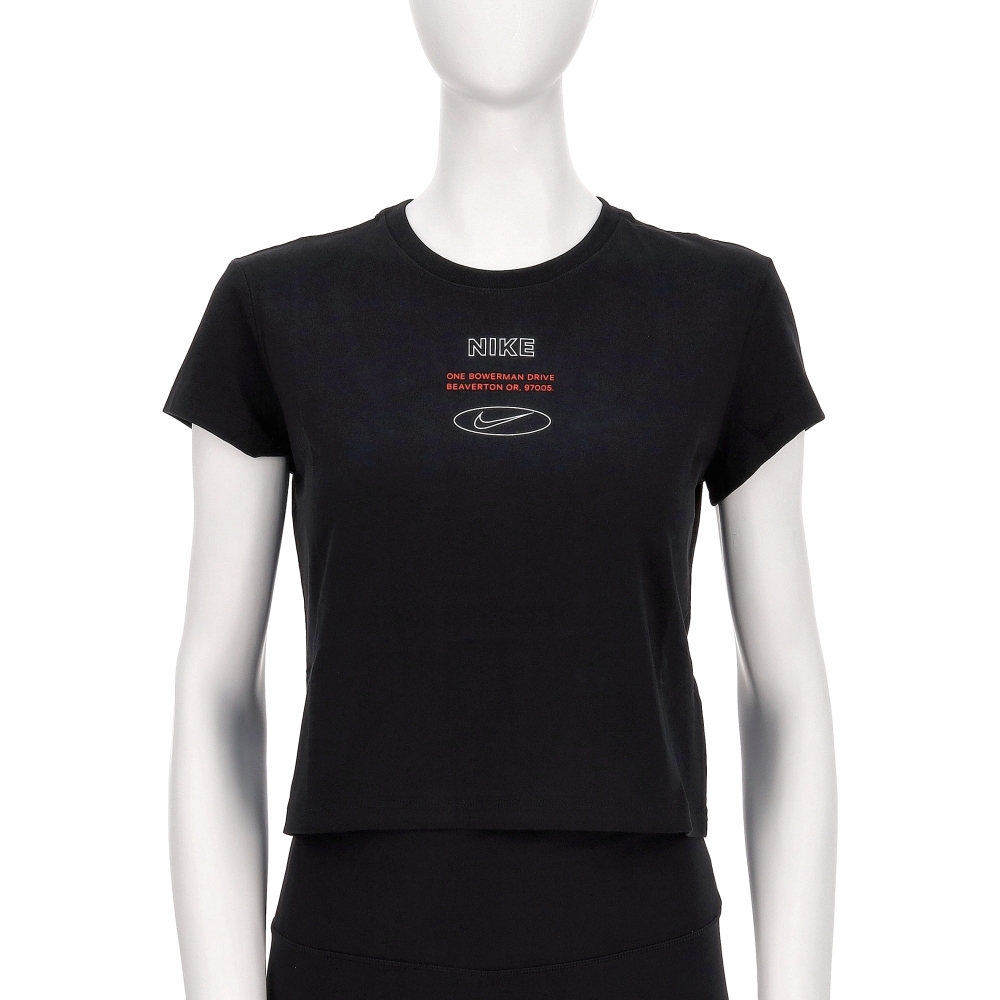 Nike As W Nsw Tee Classics+ Spd 女款 黑色 短版 印花 短袖 IH8507-010
