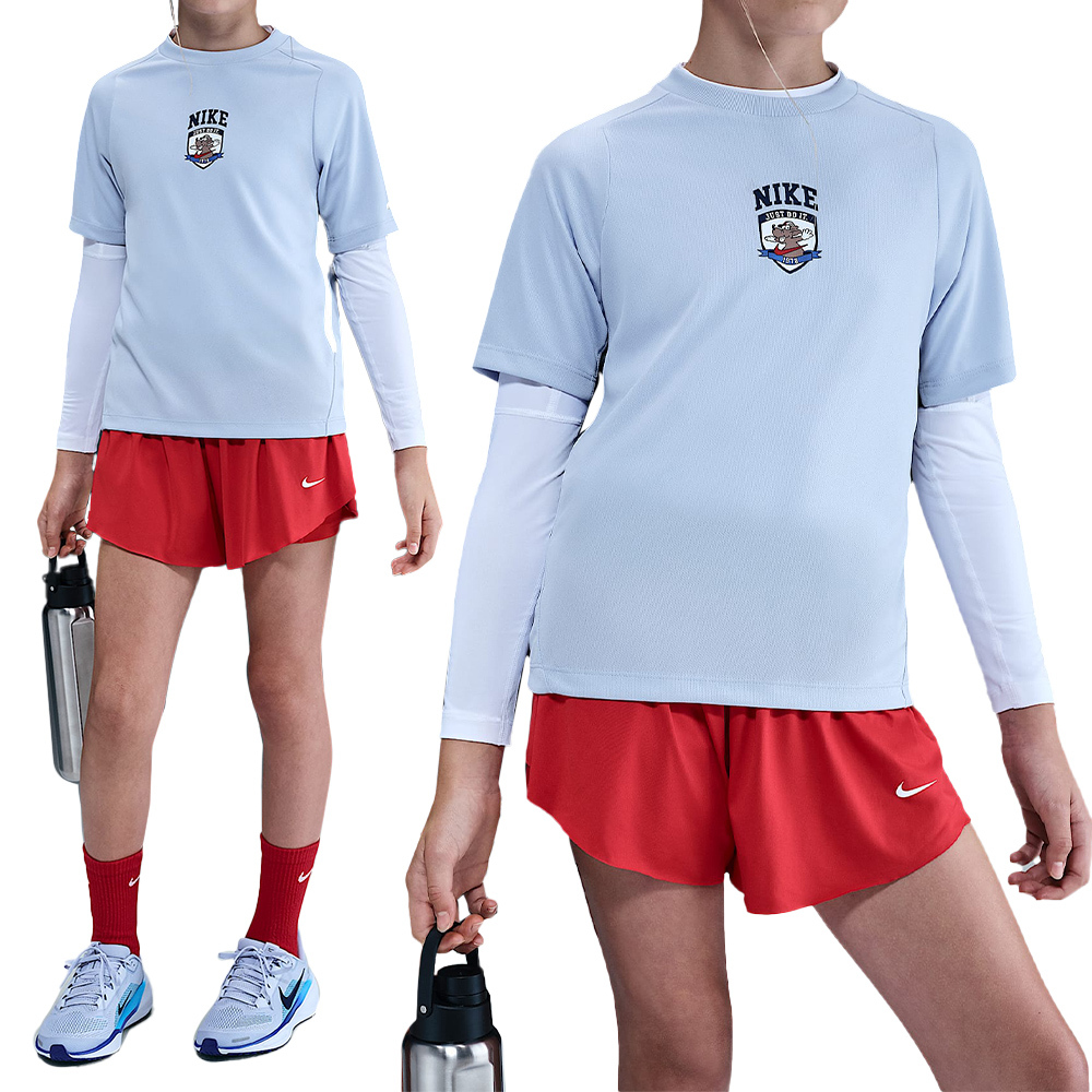 Nike K Nk Df Multi Ss Top Gcel 大童 藍色 中性 印花 短袖 II0477-057