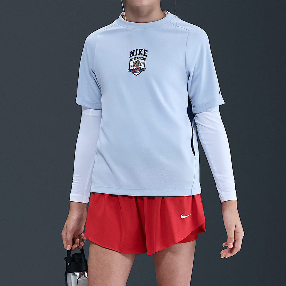 Nike K Nk Df Multi Ss Top Gcel 大童 藍色 中性 印花 短袖 II0477-057