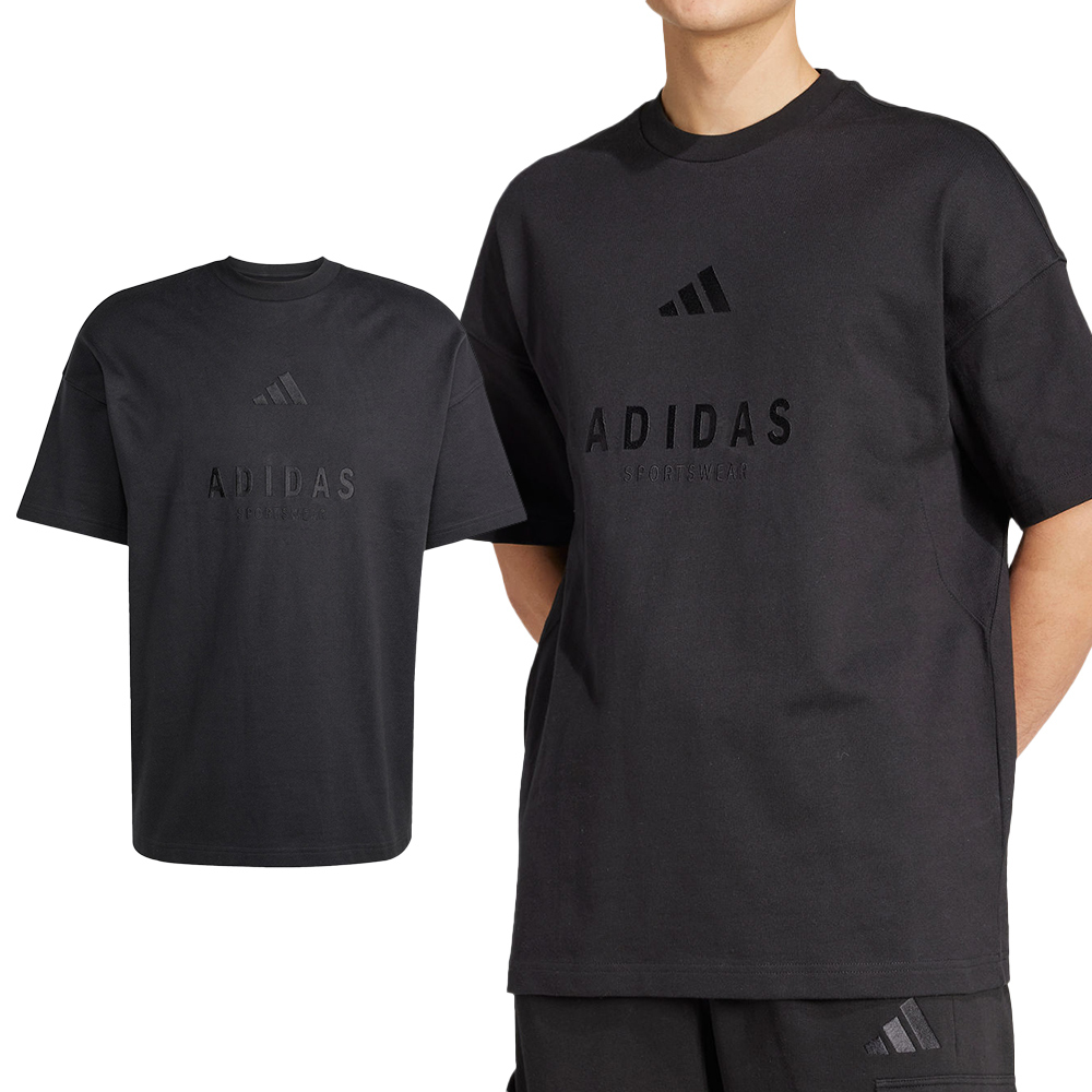 Adidas M A Szn G T 男款 黑色 圓領 刺繡 Logo 休閒 短袖 JL6549