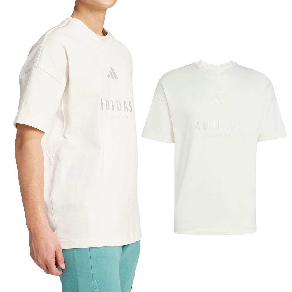 Adidas M A Szn G T 男款 白色 圓領 刺繡 Logo 休閒 短袖 JL6552