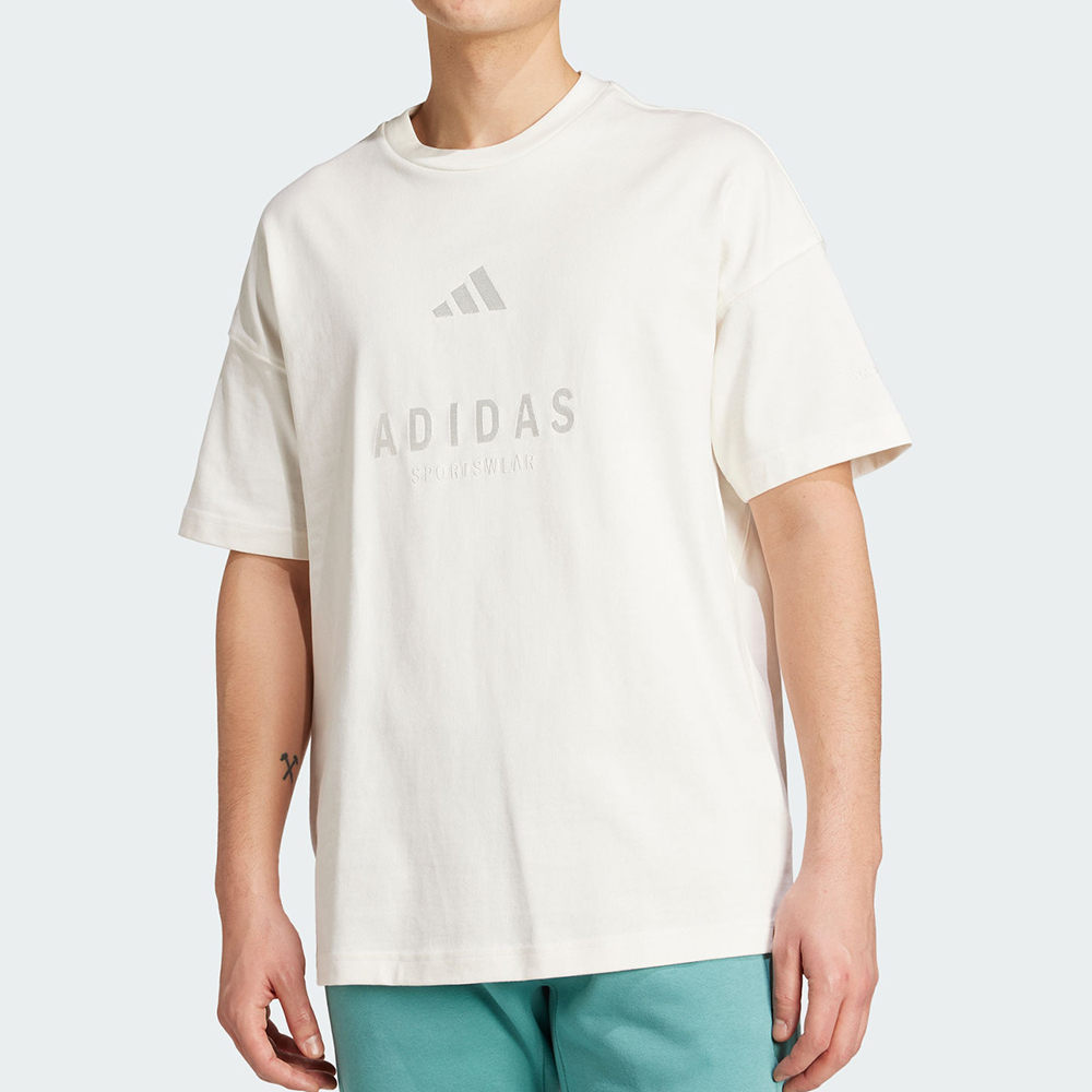 Adidas M A Szn G T 男款 白色 圓領 刺繡 Logo 休閒 短袖 JL6552