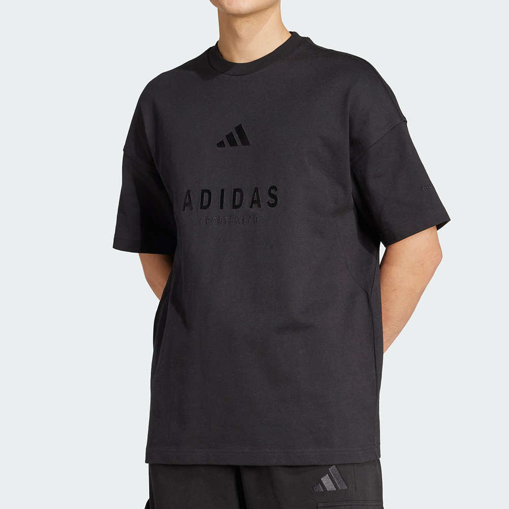 Adidas M A Szn G T 男款 黑色 圓領 刺繡 Logo 休閒 短袖 JL6549