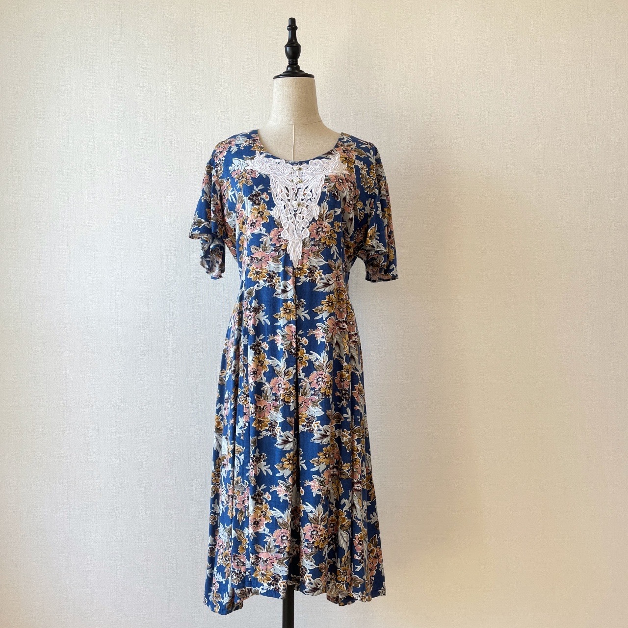 BENTLEY藍色大花古著連身裙