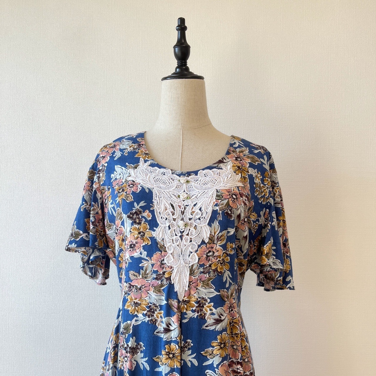 BENTLEY藍色大花古著連身裙