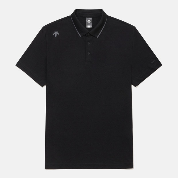 DESCENTE 迪桑特 經典小LOGO款 POLO襯衫 短袖 黑色