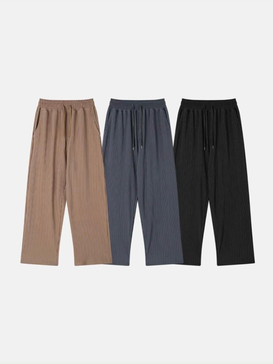 淨色暗直紋鬆身褲 PEACOCK-150P