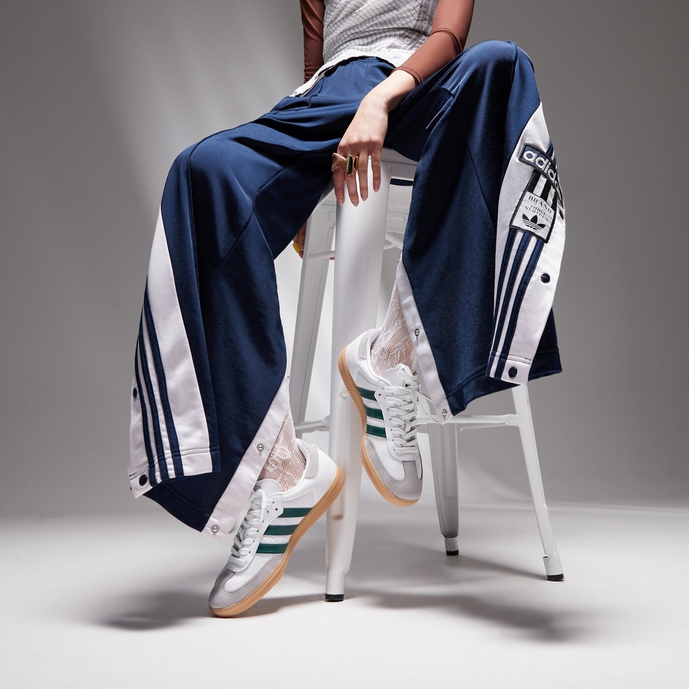 ADIDAS 休閒鞋 SAMBA OG 白綠 膠底 復古 德訓鞋 女 JI2724