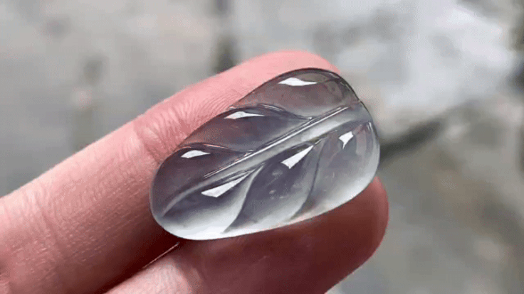 723361 翡翠玻璃藍鋼葉子