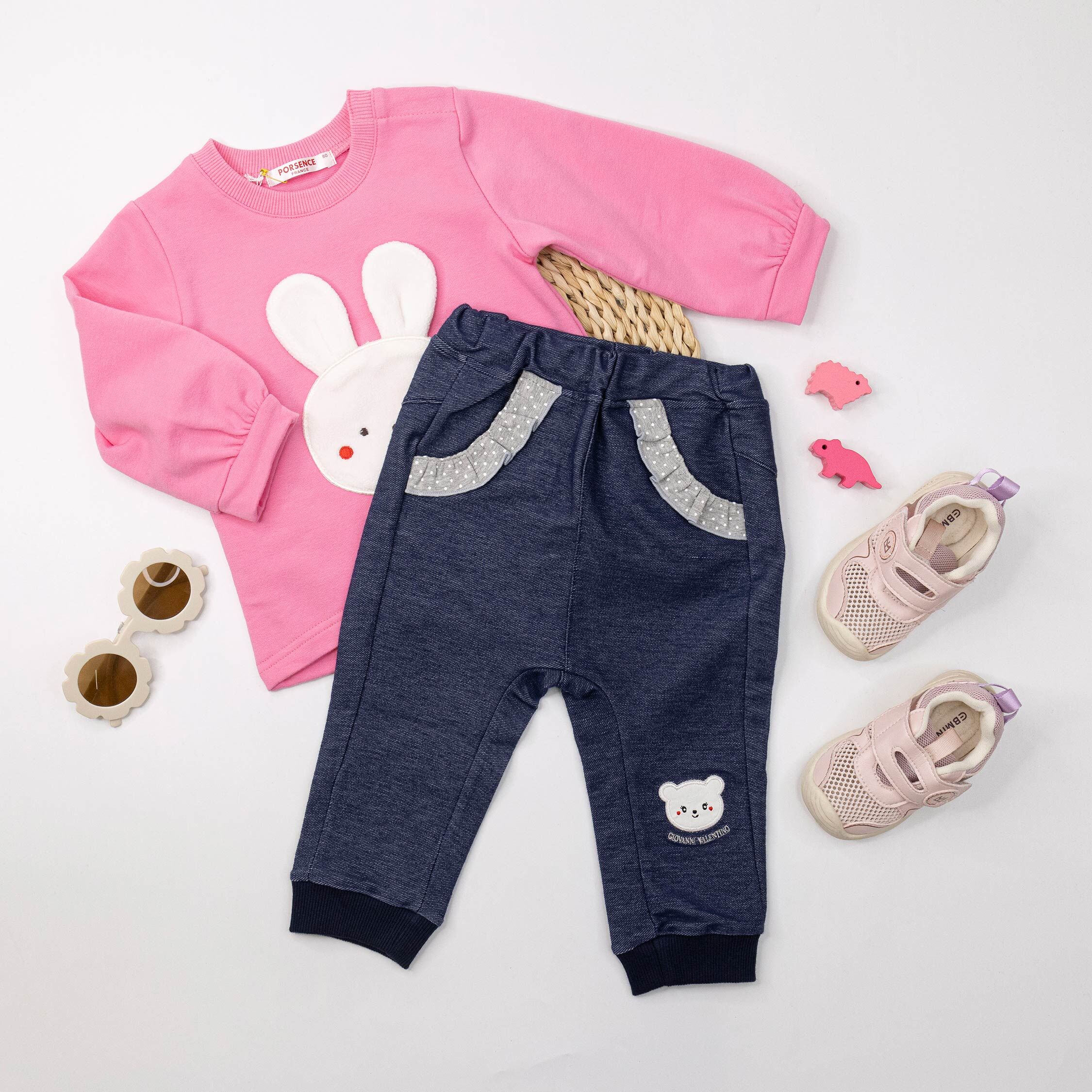 范侖鐵諾【32563】臉紅熊熊點點立體耳朵縮口褲