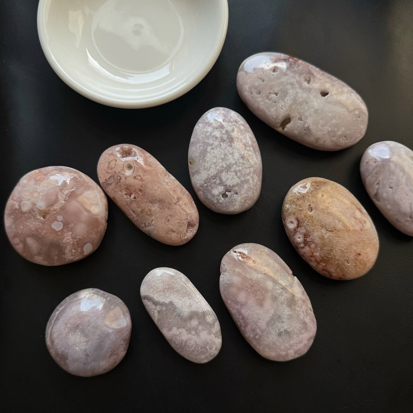 [原石] 粉紫晶櫻花瑪瑙 水晶把玩