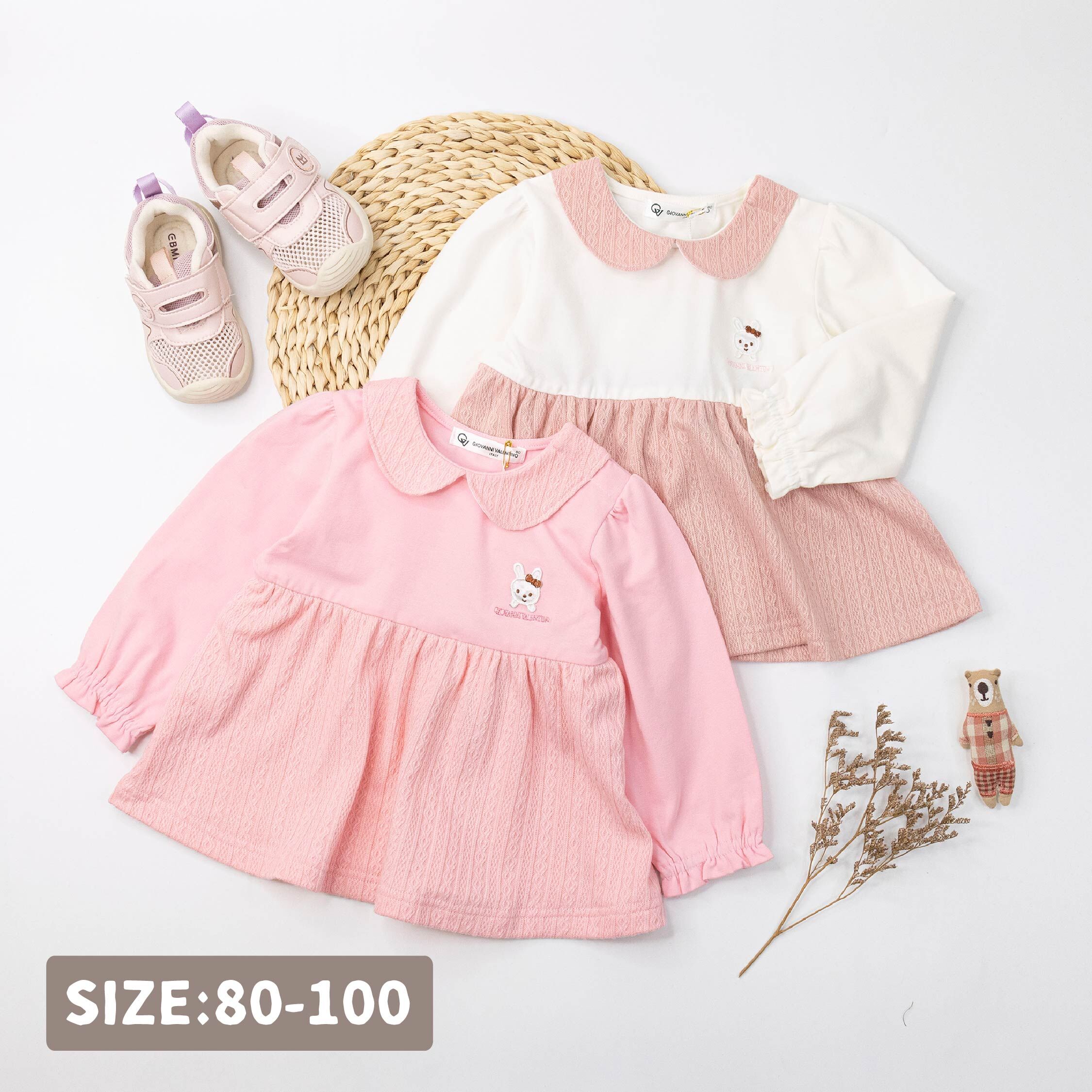 范侖鐵諾【32553】可愛兔兔小標針織拼接上衣＊二色