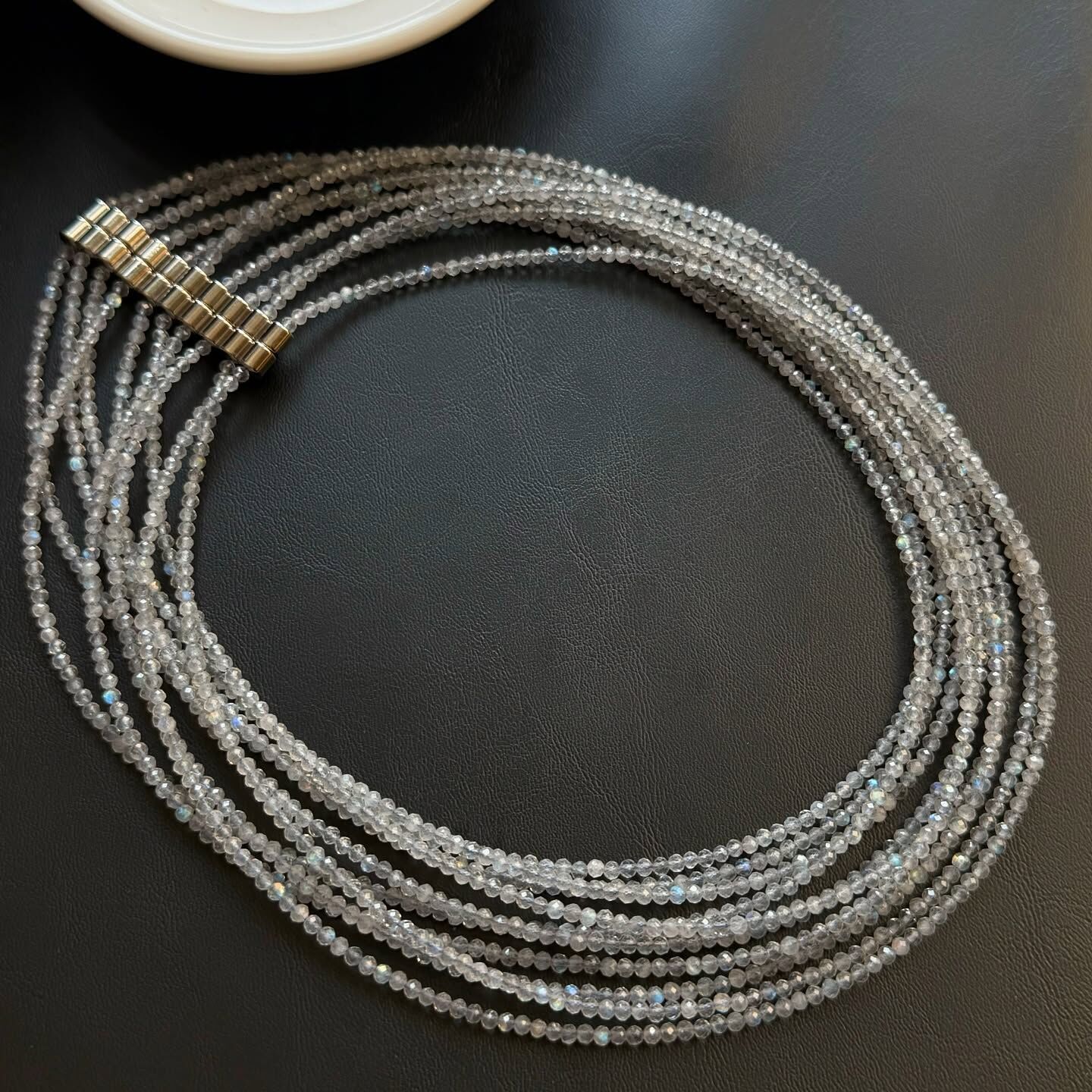 [原石] 拉長石 磁吸式鎖骨鏈 水晶項鍊