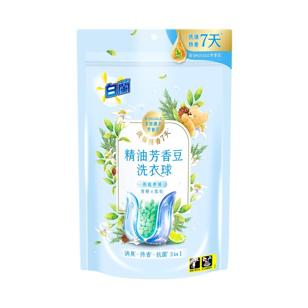 (箱購)白蘭精油芳香豆洗衣球_蔚藍夢境_210G(20顆)x12包/箱_2026/06