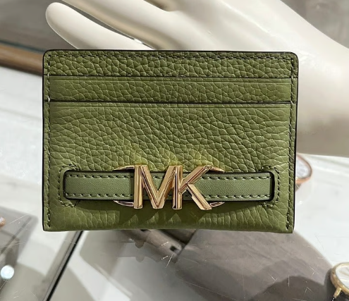 [S] MICHAEL KORS 35S3G6RD3L REED LG CARD HOLDER LEATHER,LIGHT SAGE, 196163779225 (SMK412)