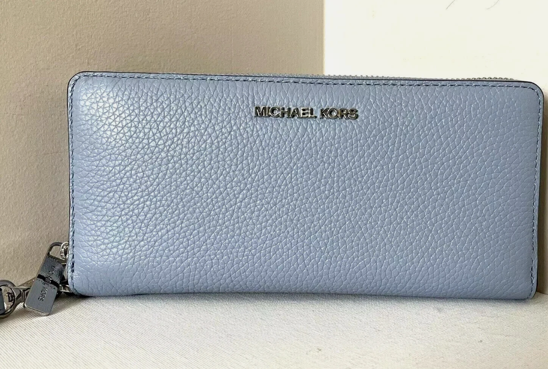 [S] MICHAEL KORS 35F7STVE7L JET SET TRAVEL LG TRAVEL CONTINENTAL LEATHER,PALE BLUE, 192317122077 (SMK708)