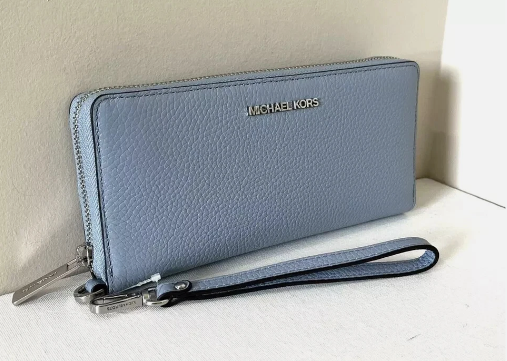 [S] MICHAEL KORS 35F7STVE7L JET SET TRAVEL LG TRAVEL CONTINENTAL LEATHER,PALE BLUE, 192317122077 (SMK708)