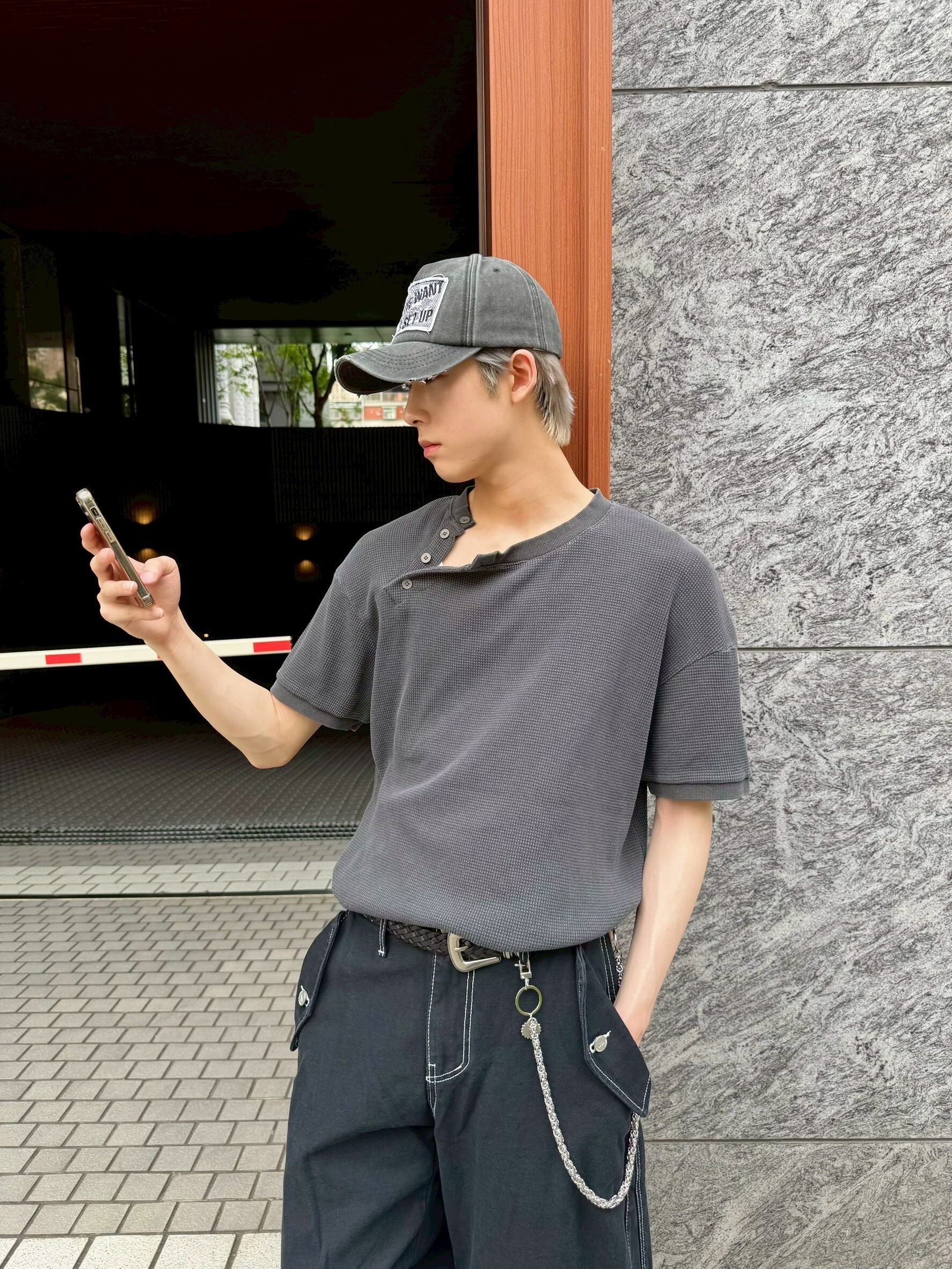 亨利領排釦短袖(2 COLOR)