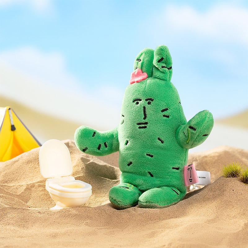 粉紅兔子仙人掌公仔吊飾