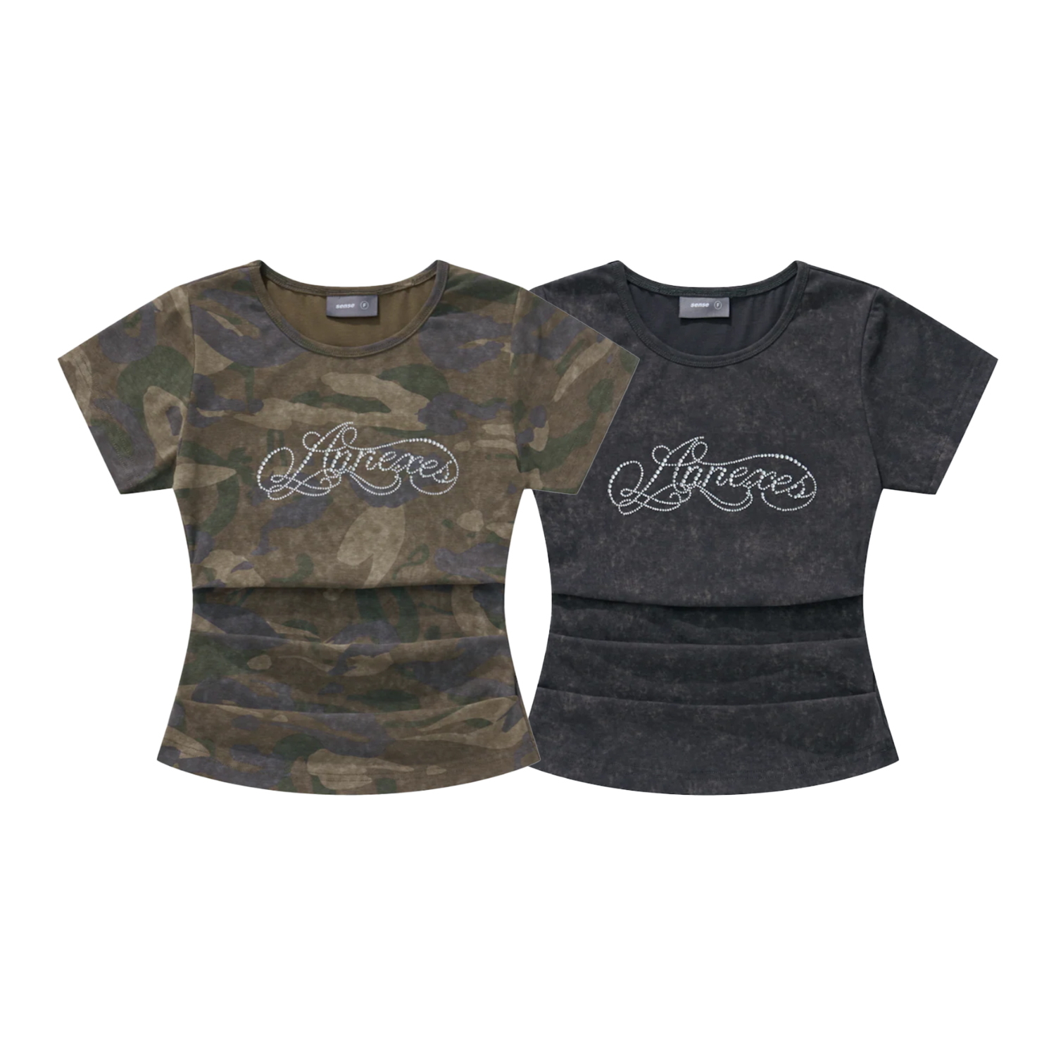 【車庫服飾】sense "Annexes" Rhinestone Contour Tee