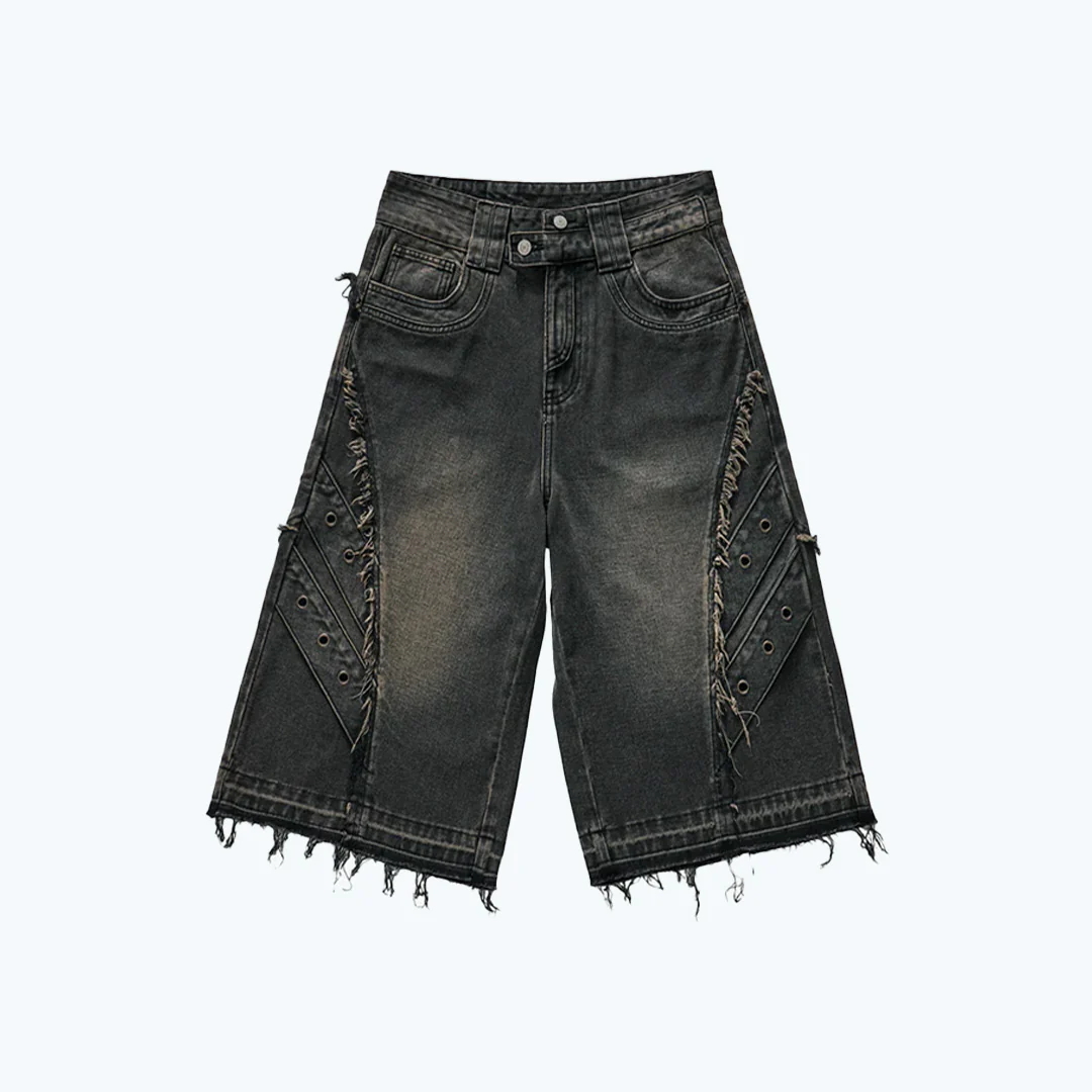 【車庫服飾】sense Twist Seam Carpi Pants 破壞毛邊牛仔短褲